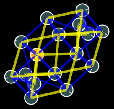 Tangled cube of pucks connected by springs in Jello Madness